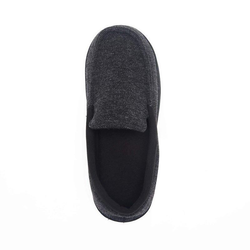 Hanes Mens Slippers House Shoes Moccasin Comfort Memory Foam Indoor Outdoor Fresh IQ,Dark Black,Small - Image 2